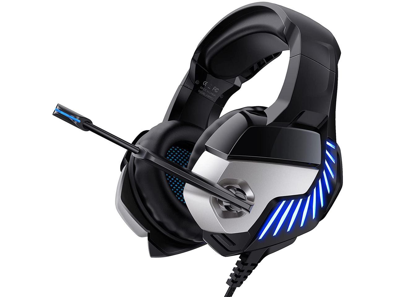 PS4 Headset with Noise Canceling Mic & LED Light PS4 Compatible with PC RUNMUS Gaming Headset Xbox One Headset with 7.1 Surround Sound Stereo Adapter Not Included Xbox One Controller