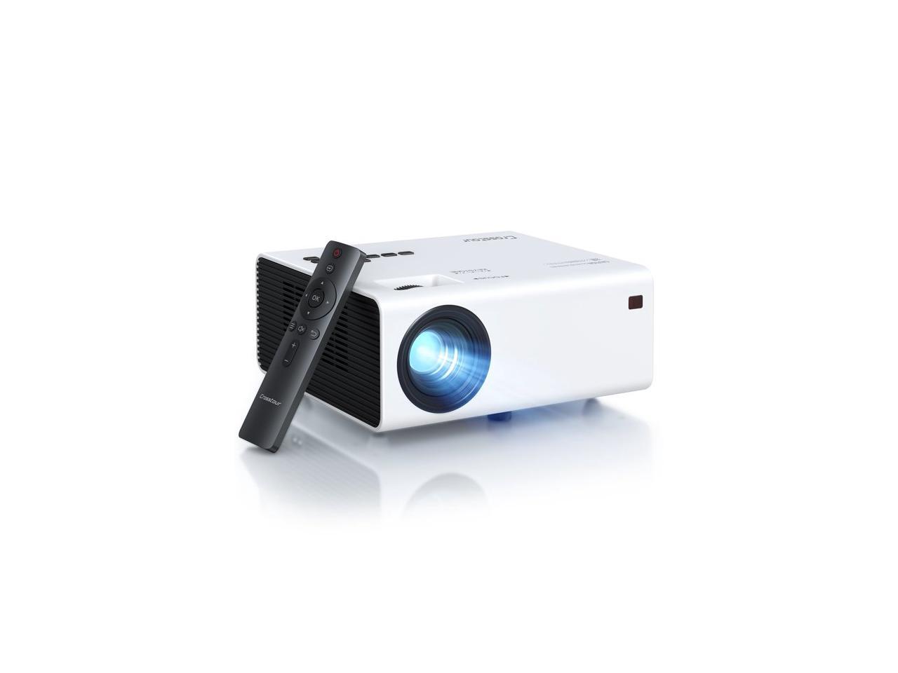 Crosstour P970 Mini Portable Projector Native 1080P Full HD Video Projector, 60000 Hrs LCD Lamp Life