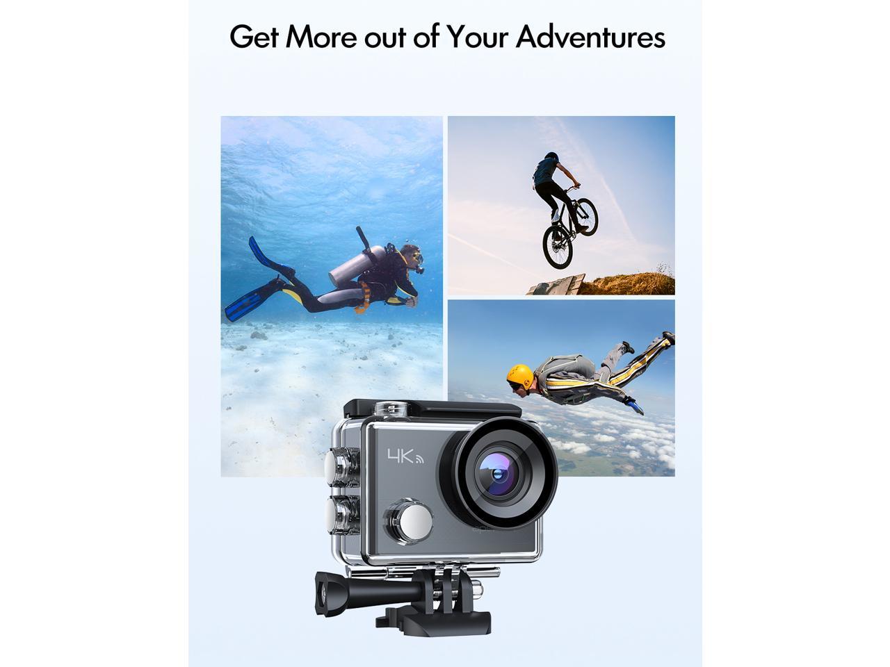 APEMAN Action Cameras A77,4K 16MP Webcam Ultra Full HD Wi-Fi Sport Cam 30M with 