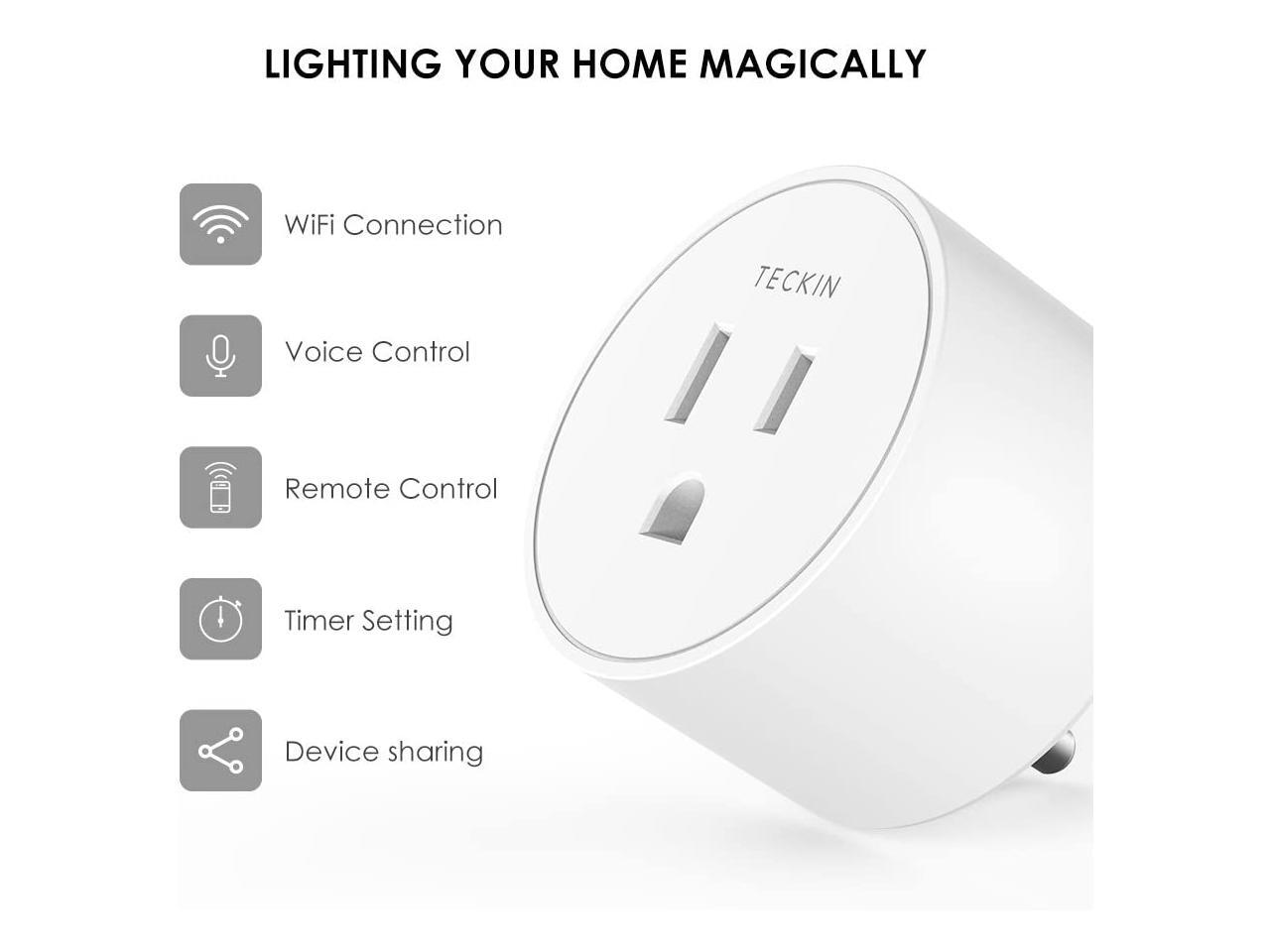 TECKIN SP104 Smart Plug Works with Google Assitant Smartthings, Mini