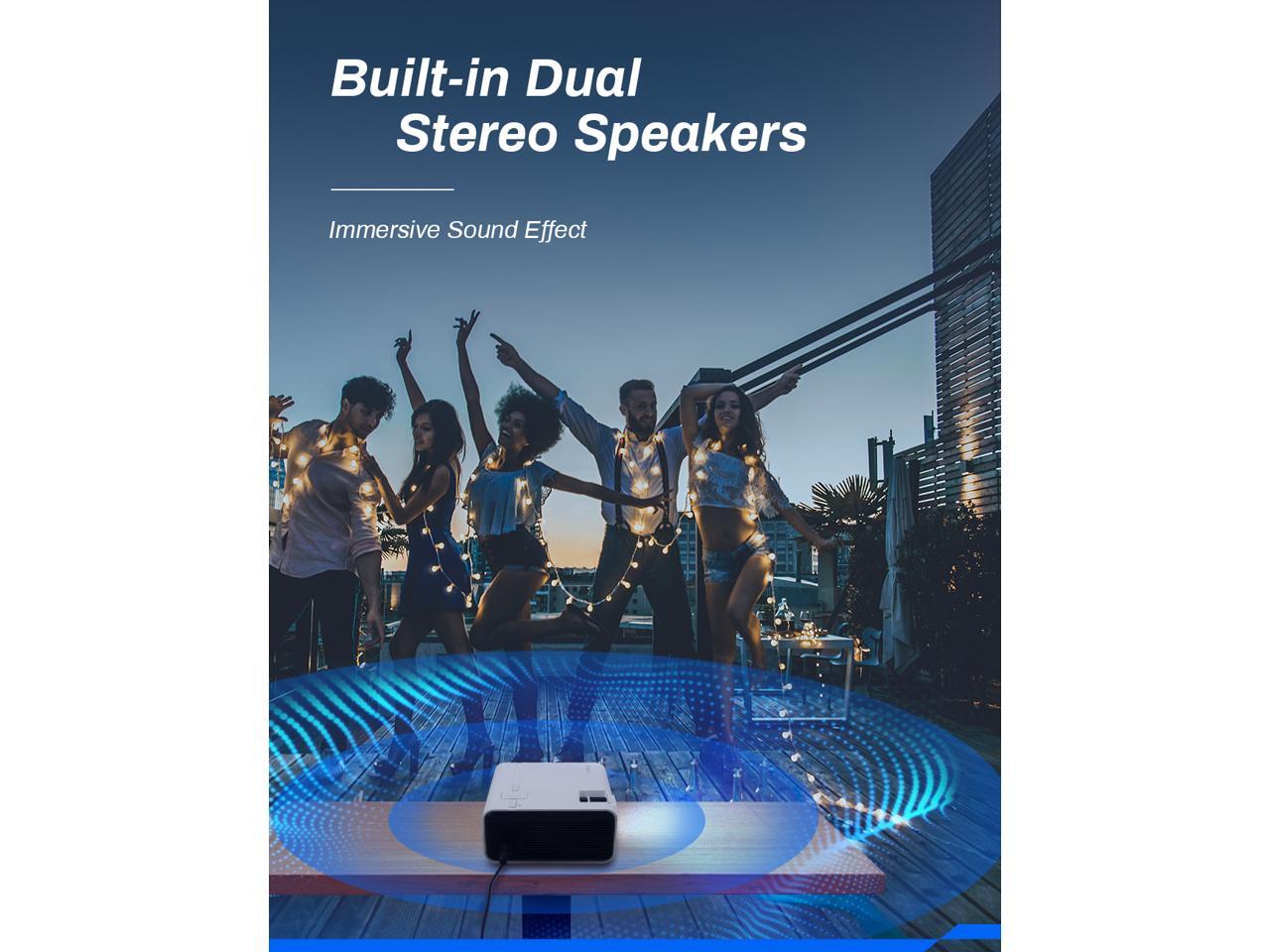 Crosstour P600 Mini Projector Portable Movie Projector Support 1080P Home Theater Projector with