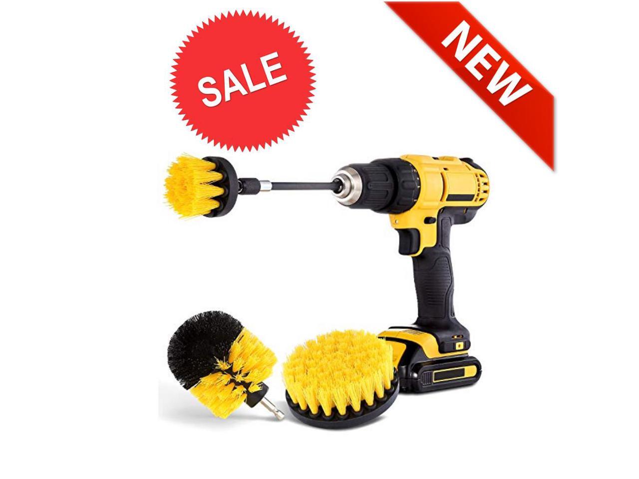 4 Pack Drill Brush Extend Attachment Set Power Scrubber Cleaning Kit