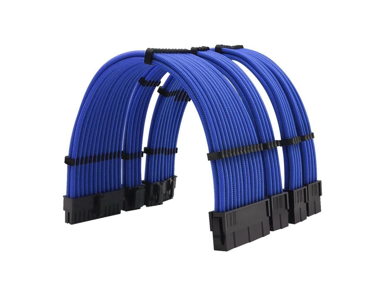 SAMA 5pcs PC Computer PSU Power Extension Cable Kit Including 1x 24 Pin