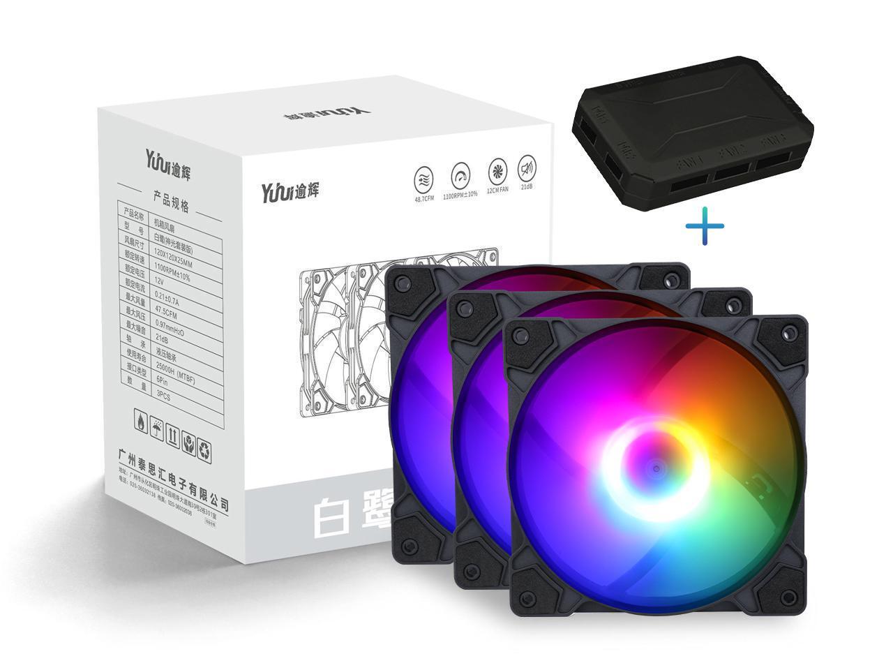 SAMA BLB 3 IN 1 ARGB PC Case Fans with IDE 5V 3Pin Fan Hub 120mm 12V 6