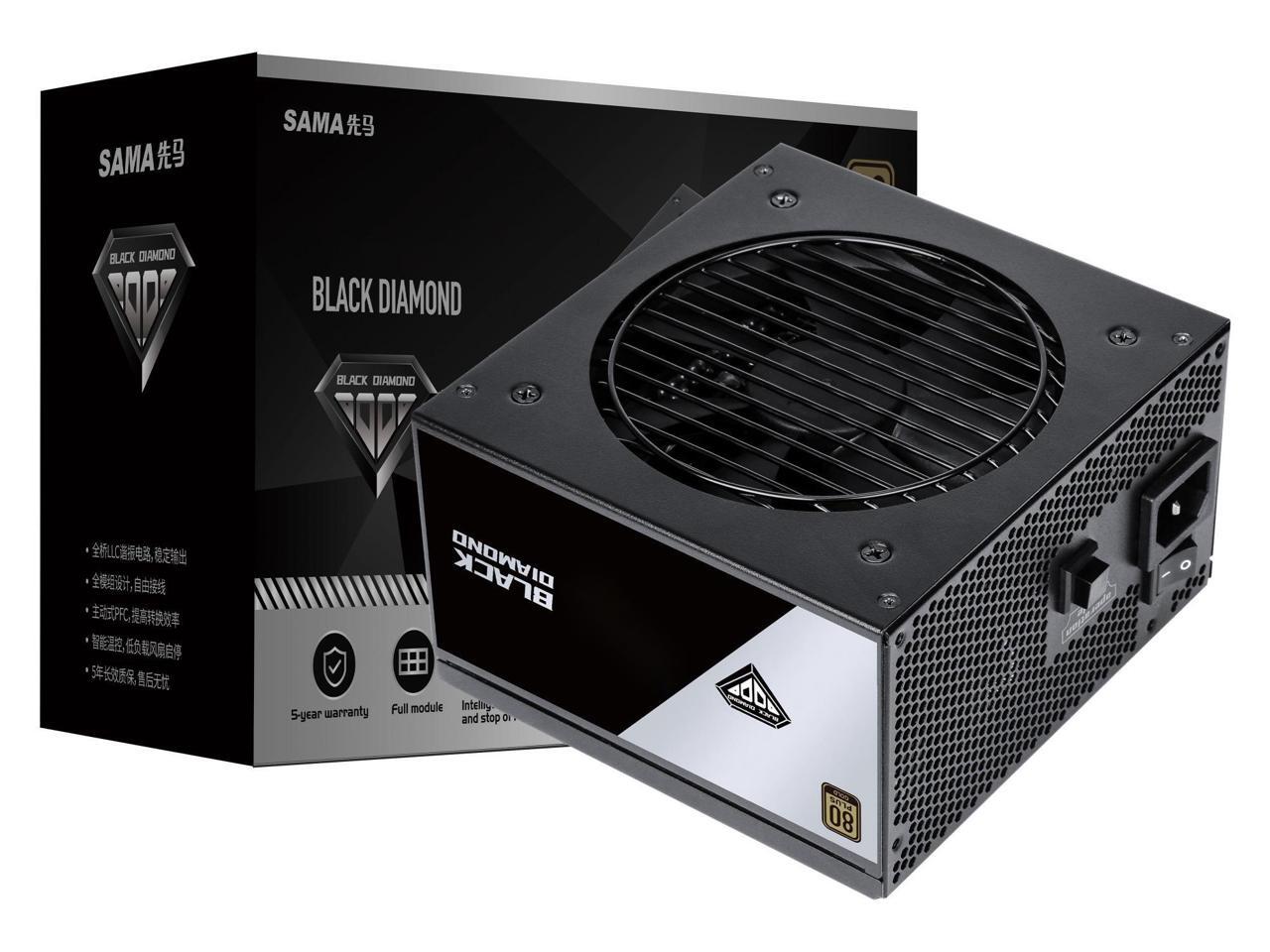 SAMA 1000W PC Power Supply Full Modular 80Plus Gold 14CM Short Size Japanese Large Capacitors