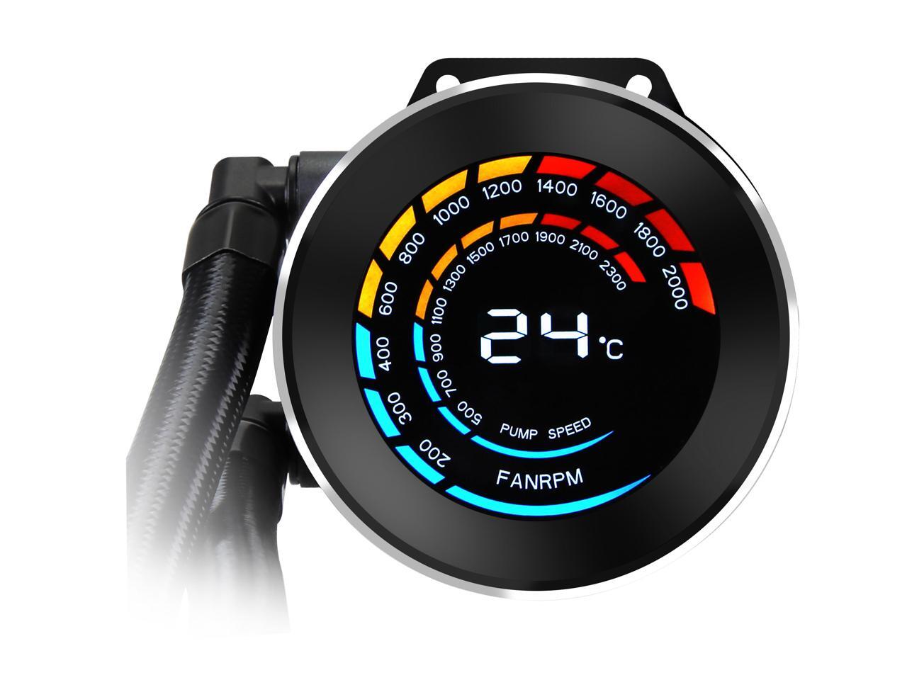 SAMA T360 Black liquid Cooler 360mm ARGB AIO Radiator LCD Temperature ...