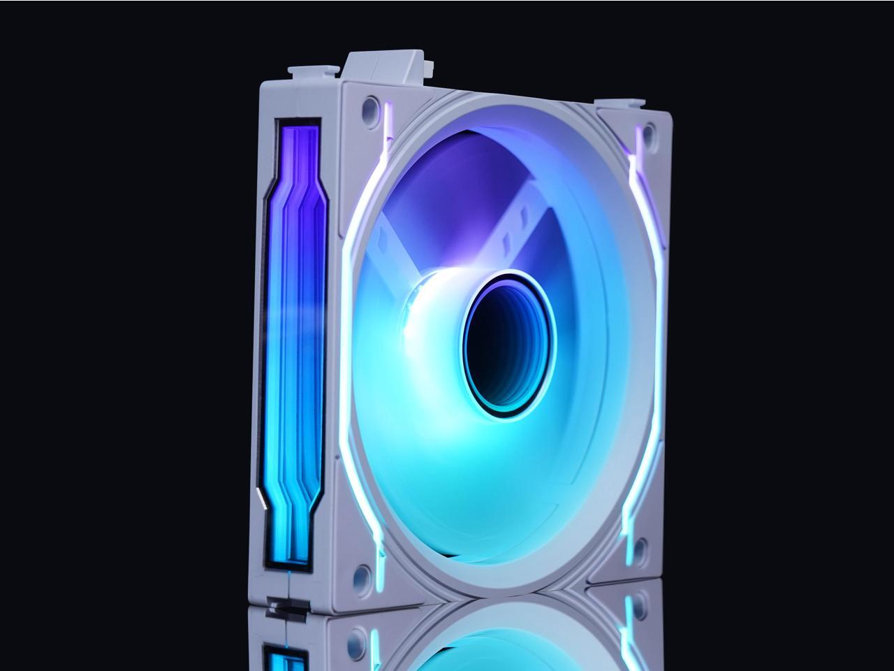 SAMA XE120 White ARGB Fan 5V 3Pin 120mm Performance Mirror Cooling Fan,Airflow Ultra Quiet