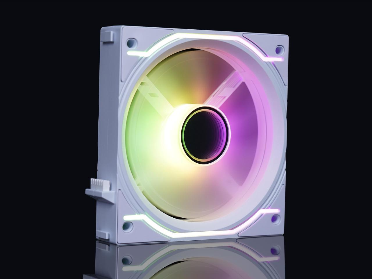 SAMA XE120 White ARGB Fan 5V 3Pin 120mm Performance Mirror Cooling Fan,Airflow Ultra Quiet