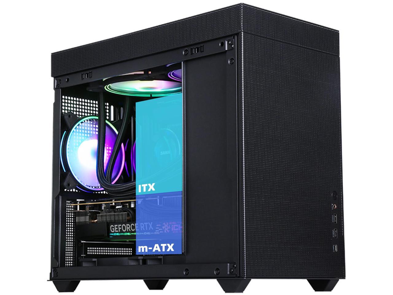 SAMA IM01 Pro Black Tempered Glass Micro ATX Mid Tower Gaming Computer ...