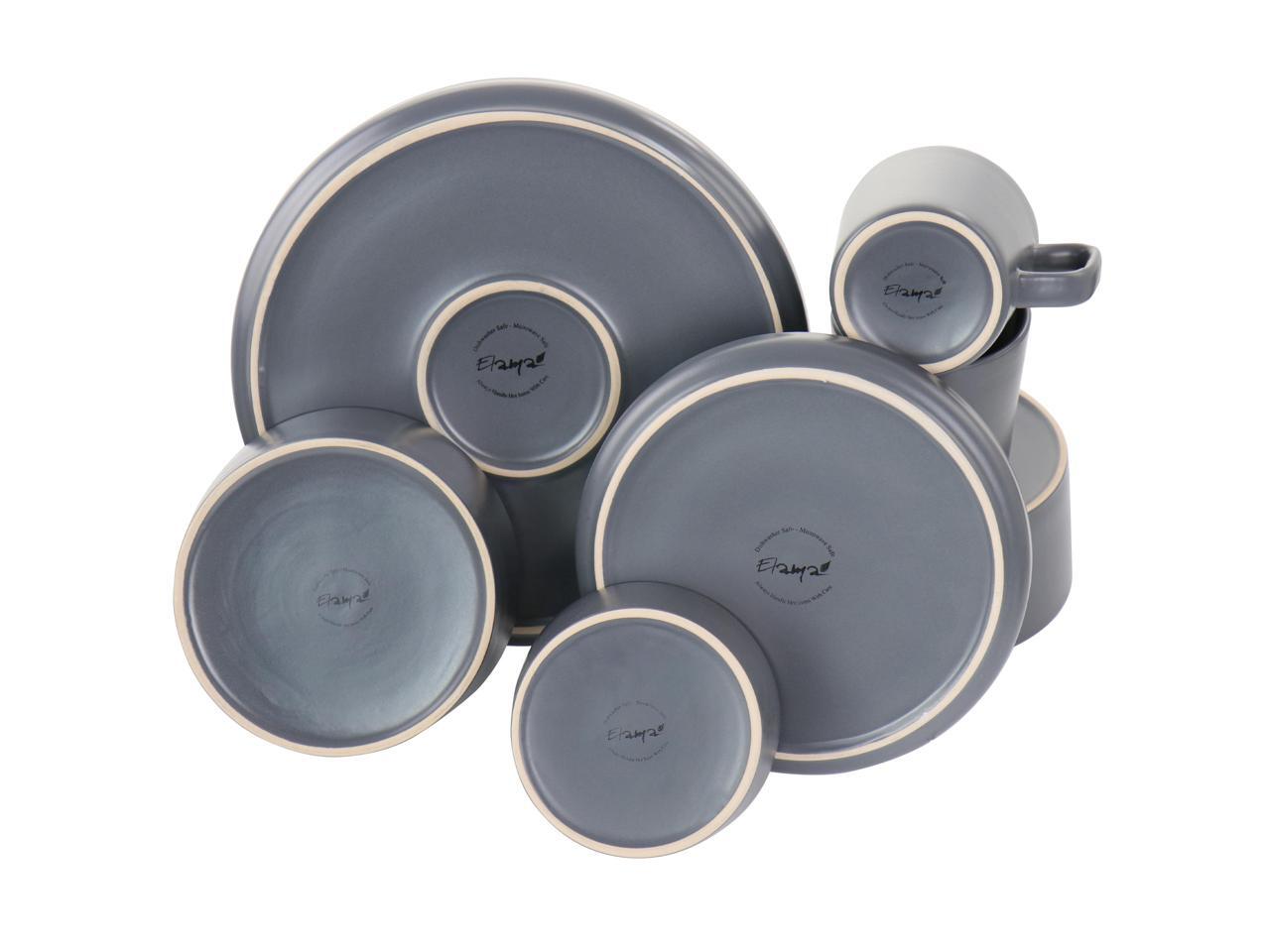Elama Luxmatte Dark Grey 20 Piece Dinnerware Set