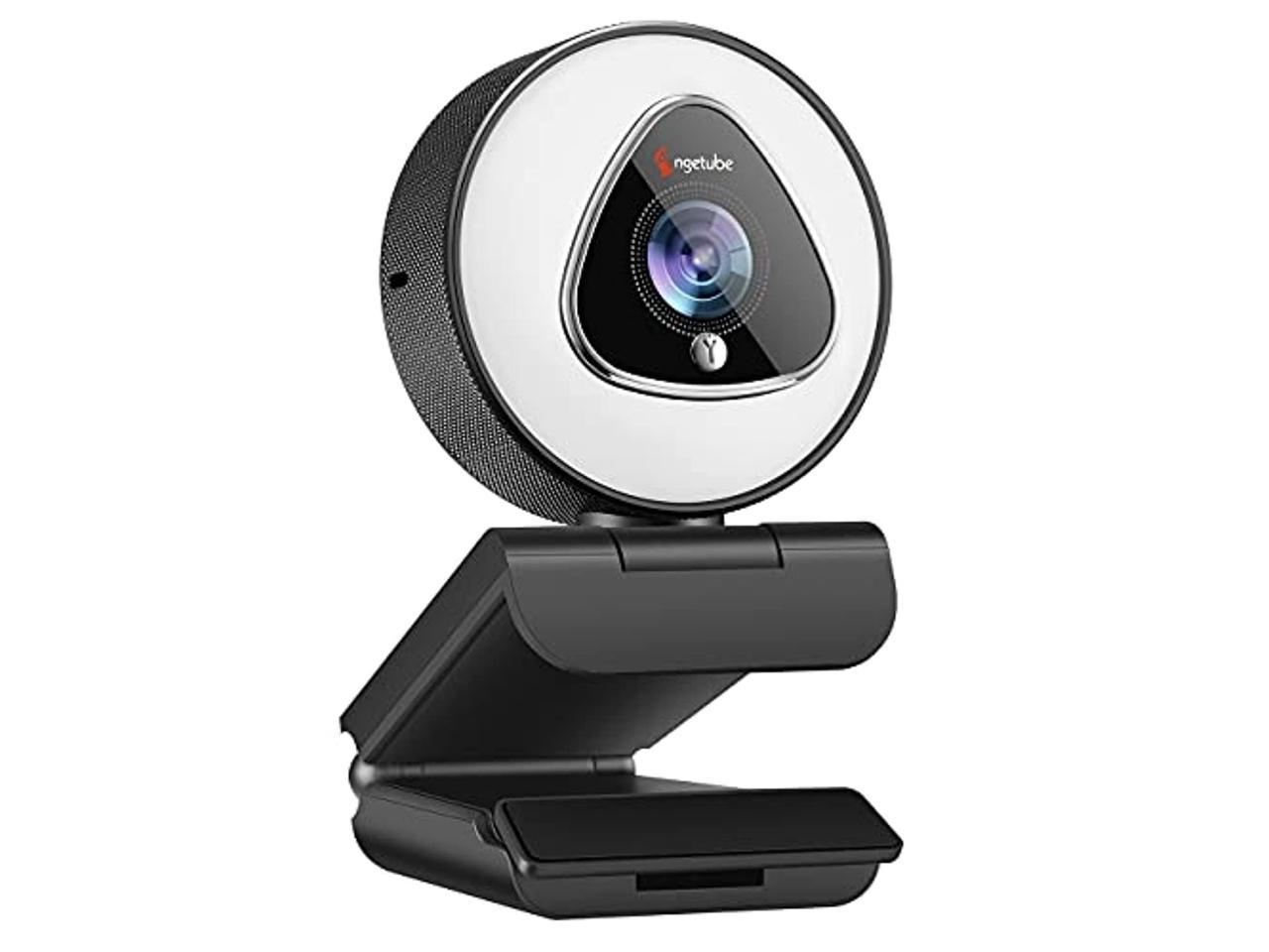 Angetube Streaming Webcam with Microphone 1080P 60FPS USB Web Cam with Ring Light and Remote Control HD Web Camera with 5X Digital Zoom Built in Privacy Cover,for PC|Computer|Laptop|Mac|Desktop 