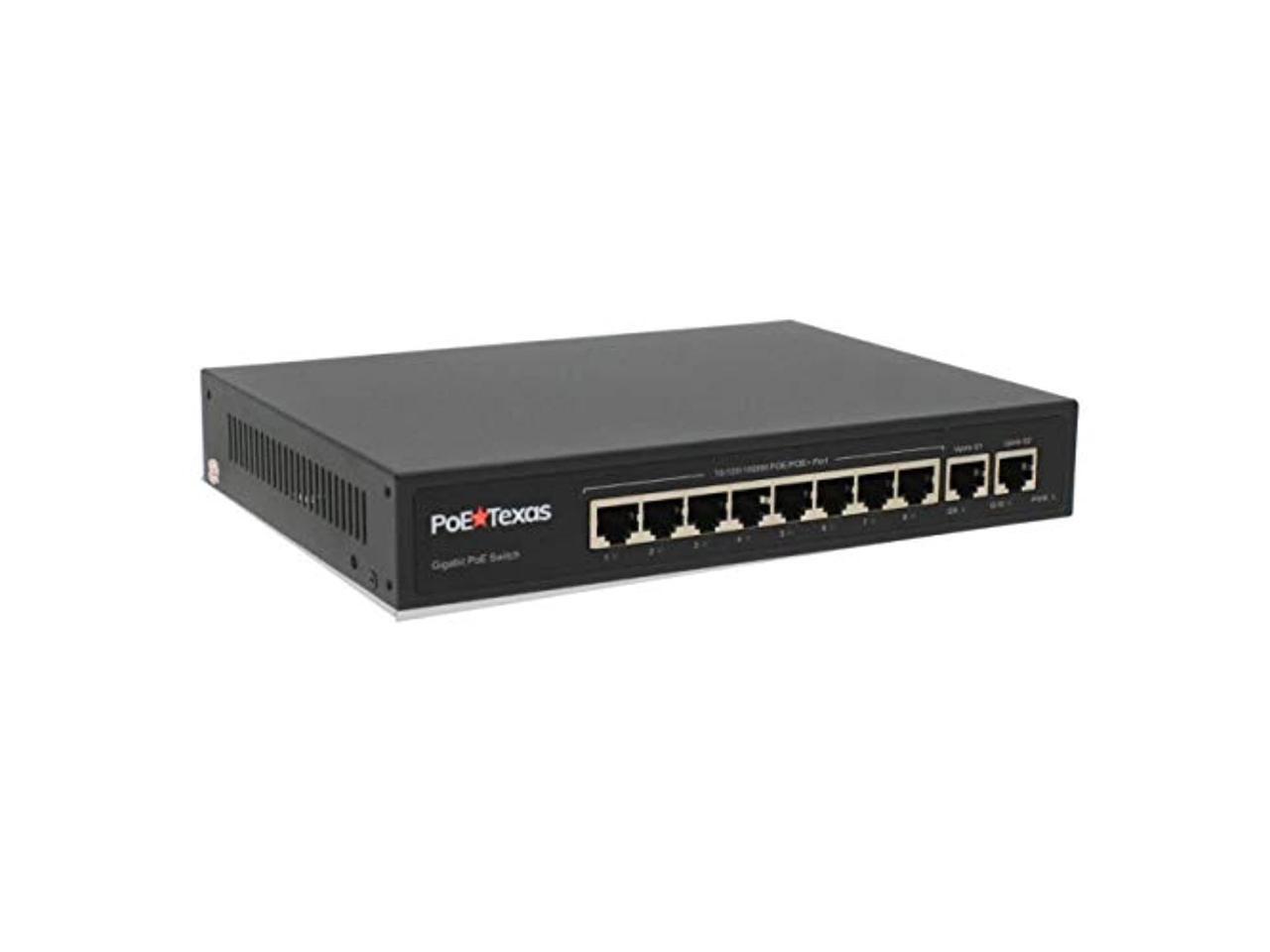poe texas 8 port poe switch 802.3af/at power over with 8