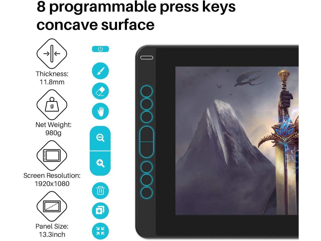 Drawing Tablets For Clip Studio Paint Refurbished: HUION KAMVAS 13 Drawing Tablet with Screen, 13.3" Full