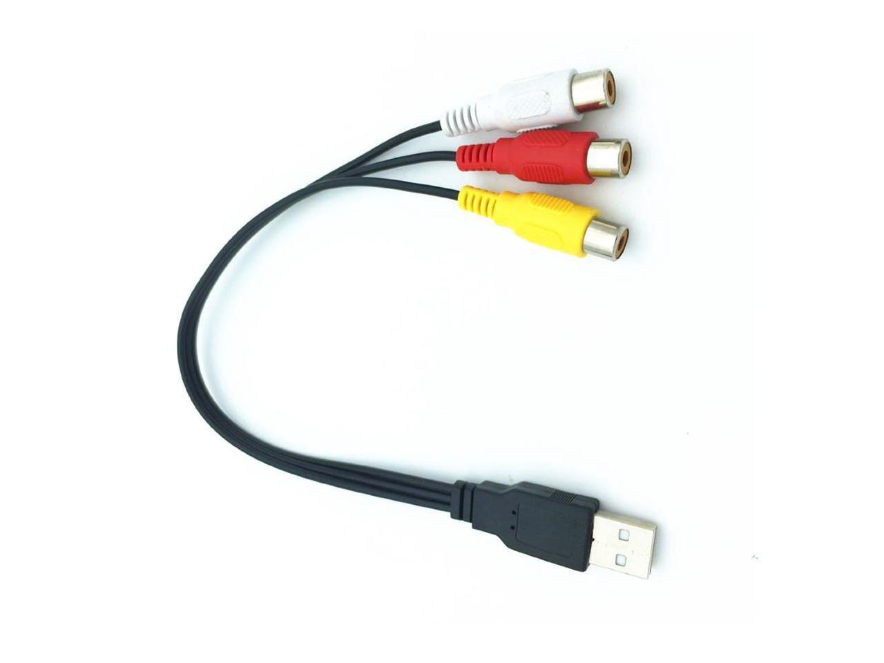 Adaptateur USB mâle vers RCA femelle de 0.25M, câble convertisseur