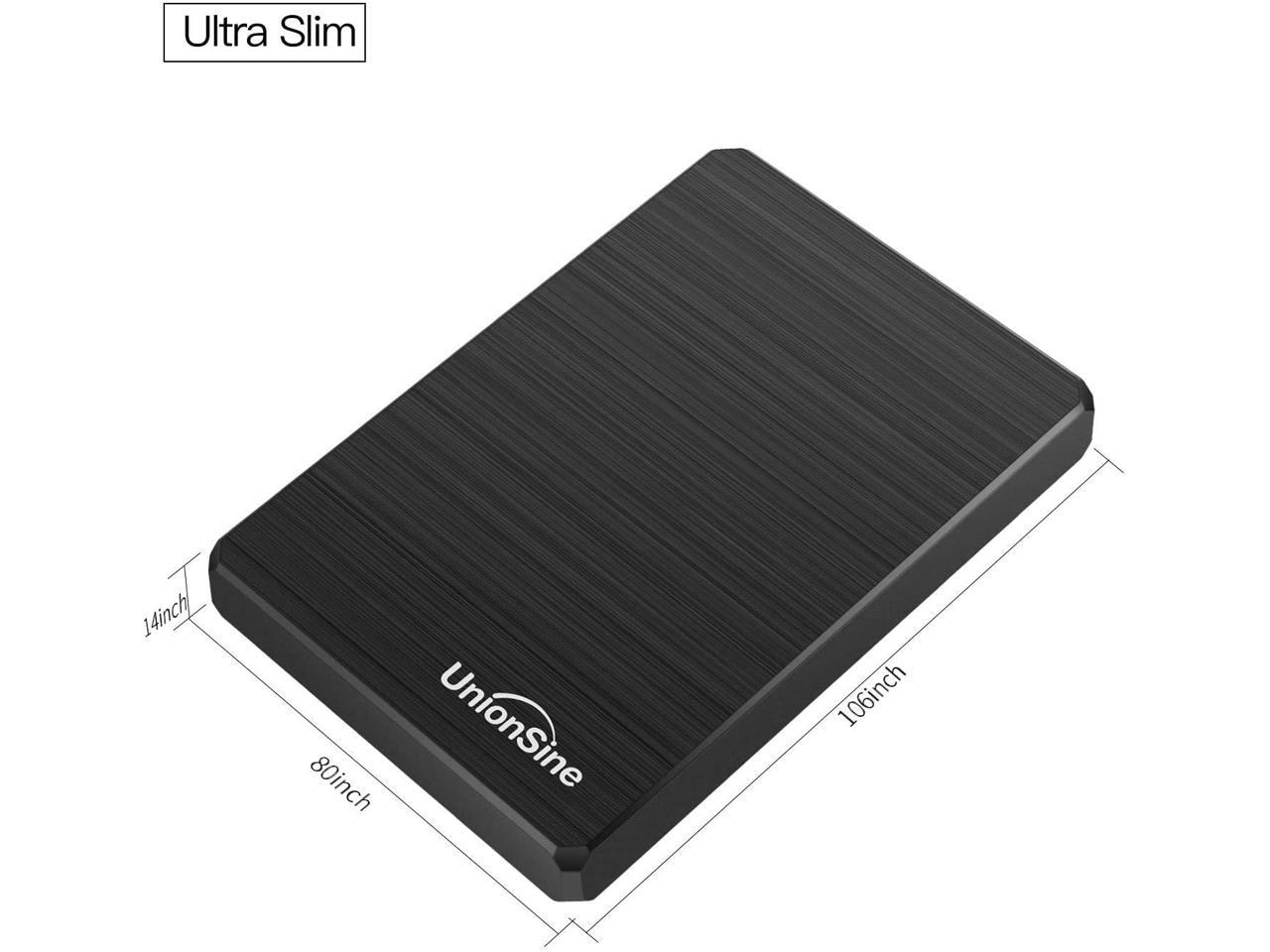 Black Desktop UnionSine 120GB Ultra Slim Portable External Hard Drive USB3.0 HDD Storage Compatible for PC Laptop, 