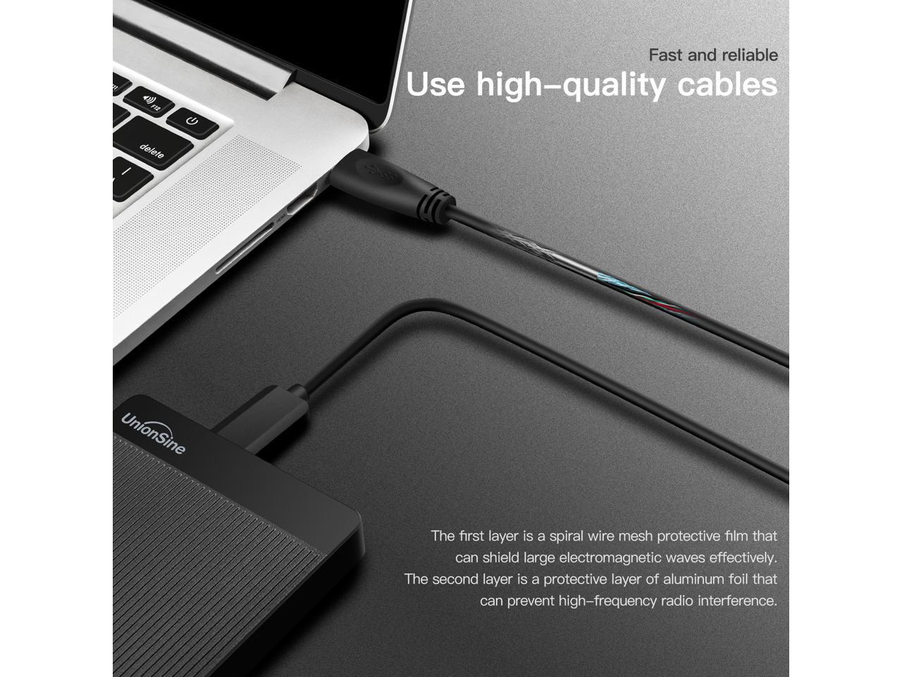 UnionSine 1TB Ultra Slim Portable External Hard Drive USB3 0 HDD Storage Compatible For PC 