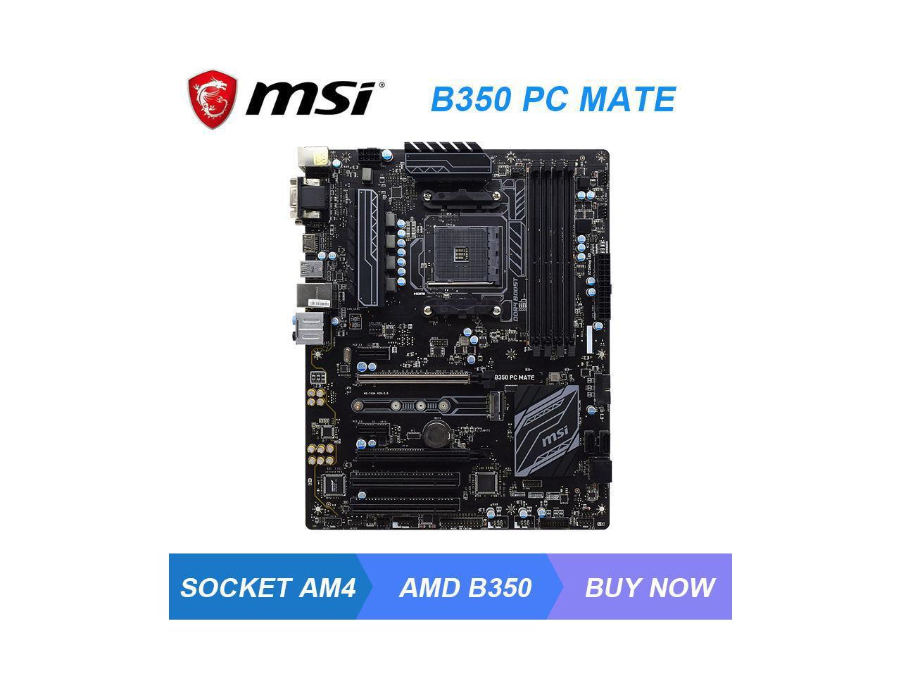Vereniging Spanje Merchandising MSI B350 PC MATE Socket AM4 AMD B350 Gaming PC Motherboard DDR4 64GB PCI-E  3.0 M.2 SATA III 3×USB3.1 ATX Ryzen 5 3600 3600x Cpus - Newegg.com