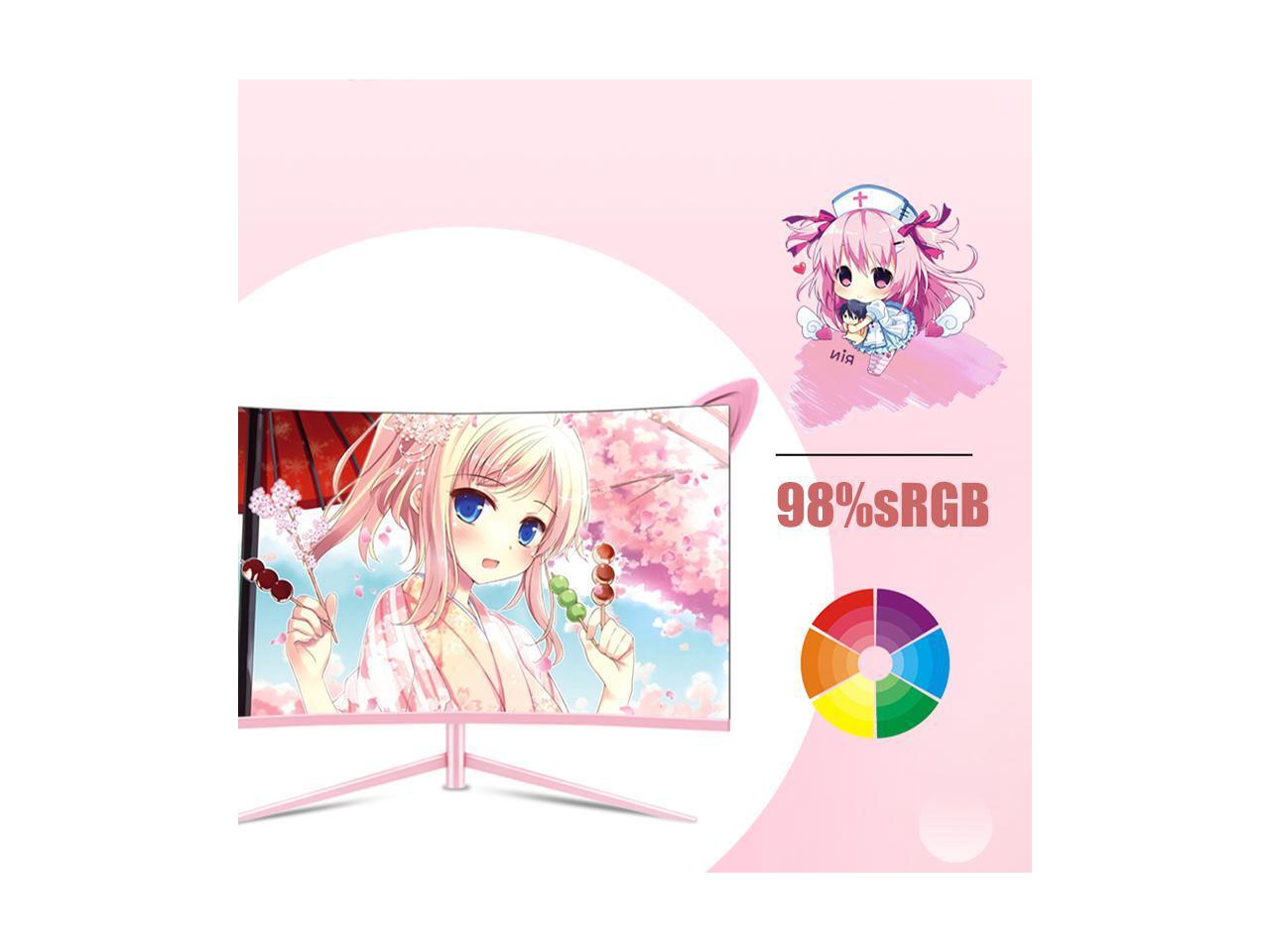 27inch 165hz 1800R Curved Monitor 144hz Computer Gaming Monitor Pink