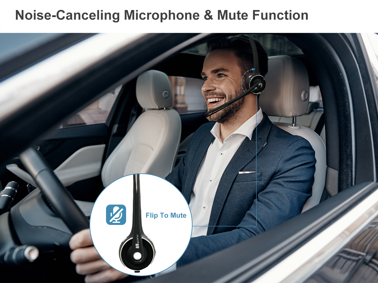 Trucker Bluetooth Headset,Willful Wireless Headset with Microphone ...