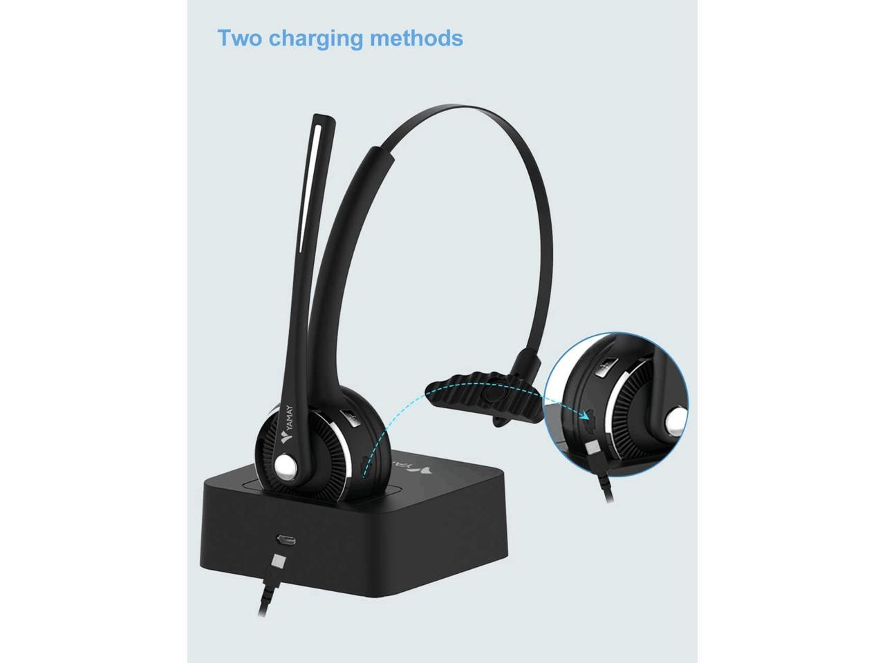 Wireless Headset, YAMAY Bluetooth Headset with Microphone (Noise