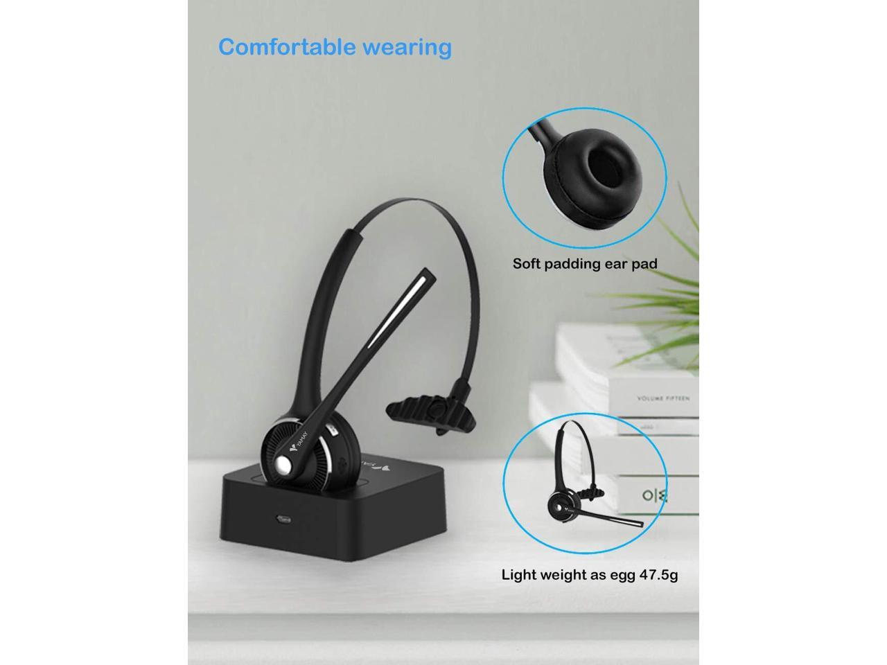 Wireless Headset, YAMAY Bluetooth Headset with Microphone (Noise
