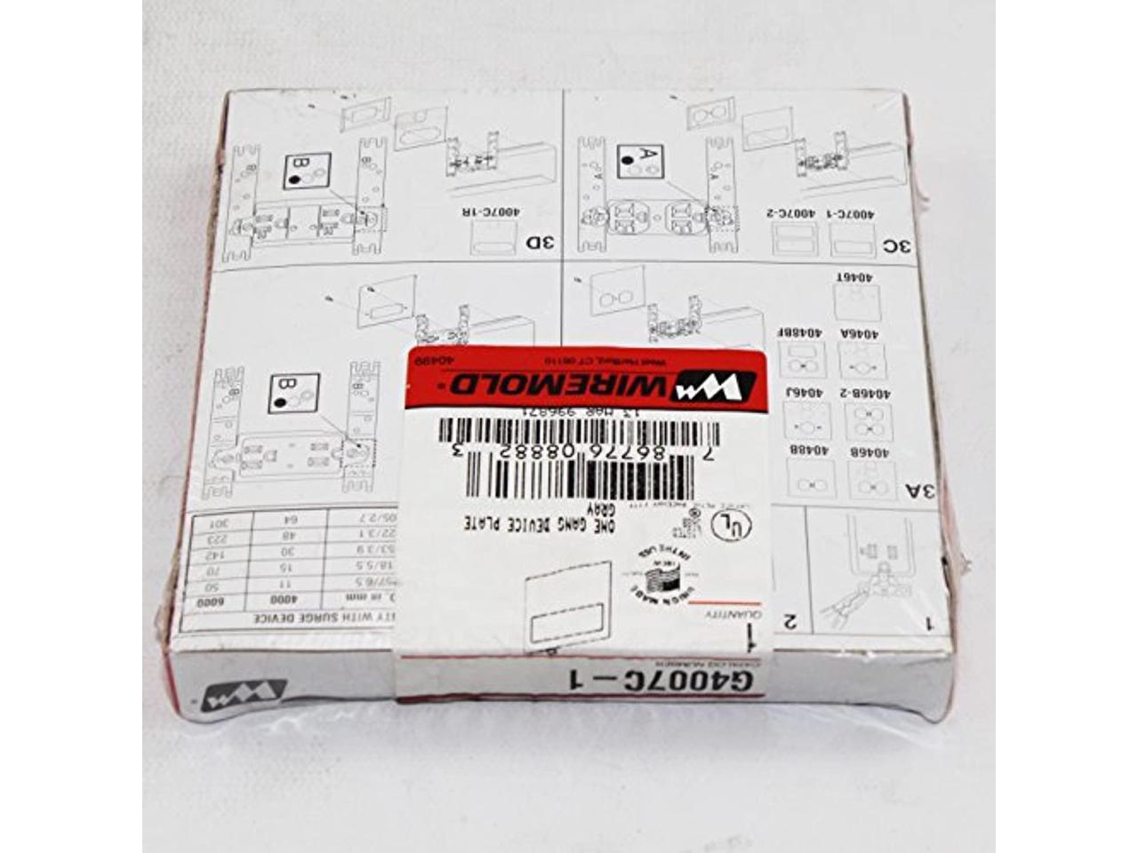 Gray Wiremold G4007C-2 Two-Gang 2-Gang Device Plate 