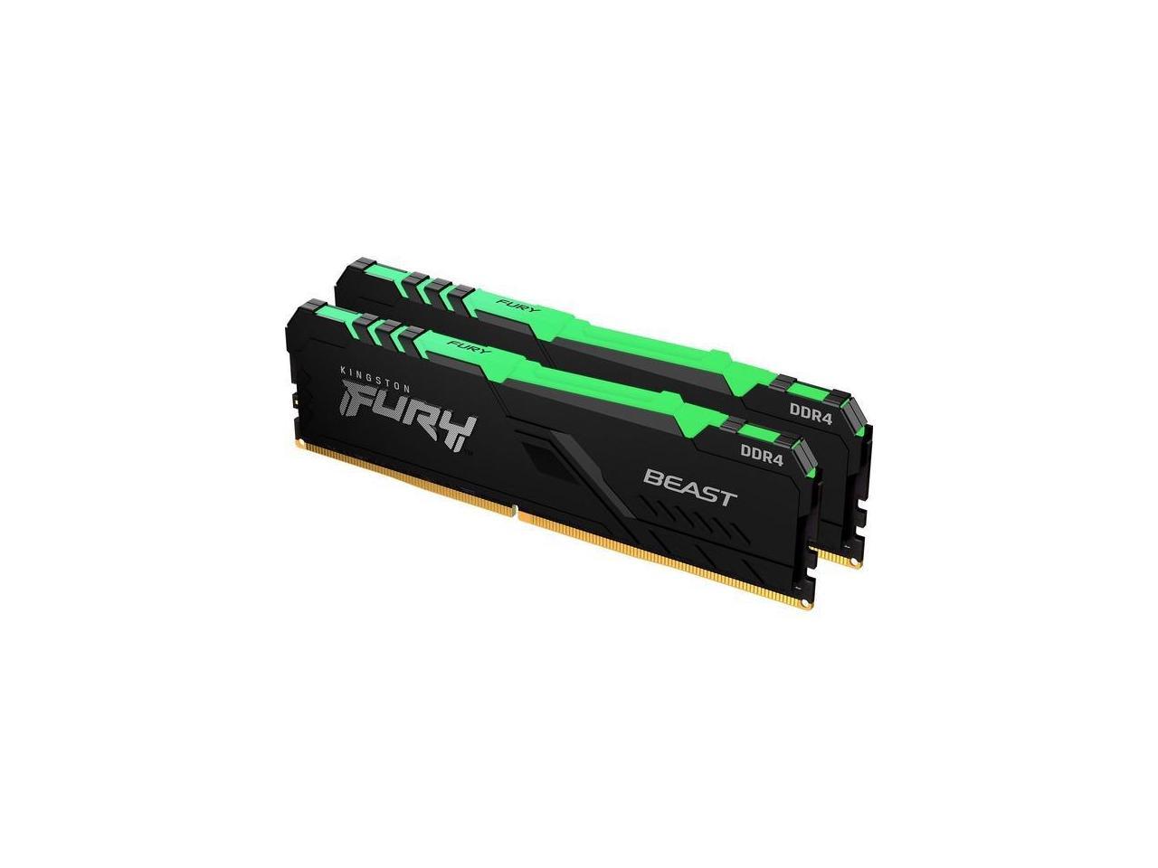 Kingston Fury Beast RGB 2x16GB DDR4 3200MHz 288pin DIMM Memory Kit  KF432C16BB1AK - Newegg.com