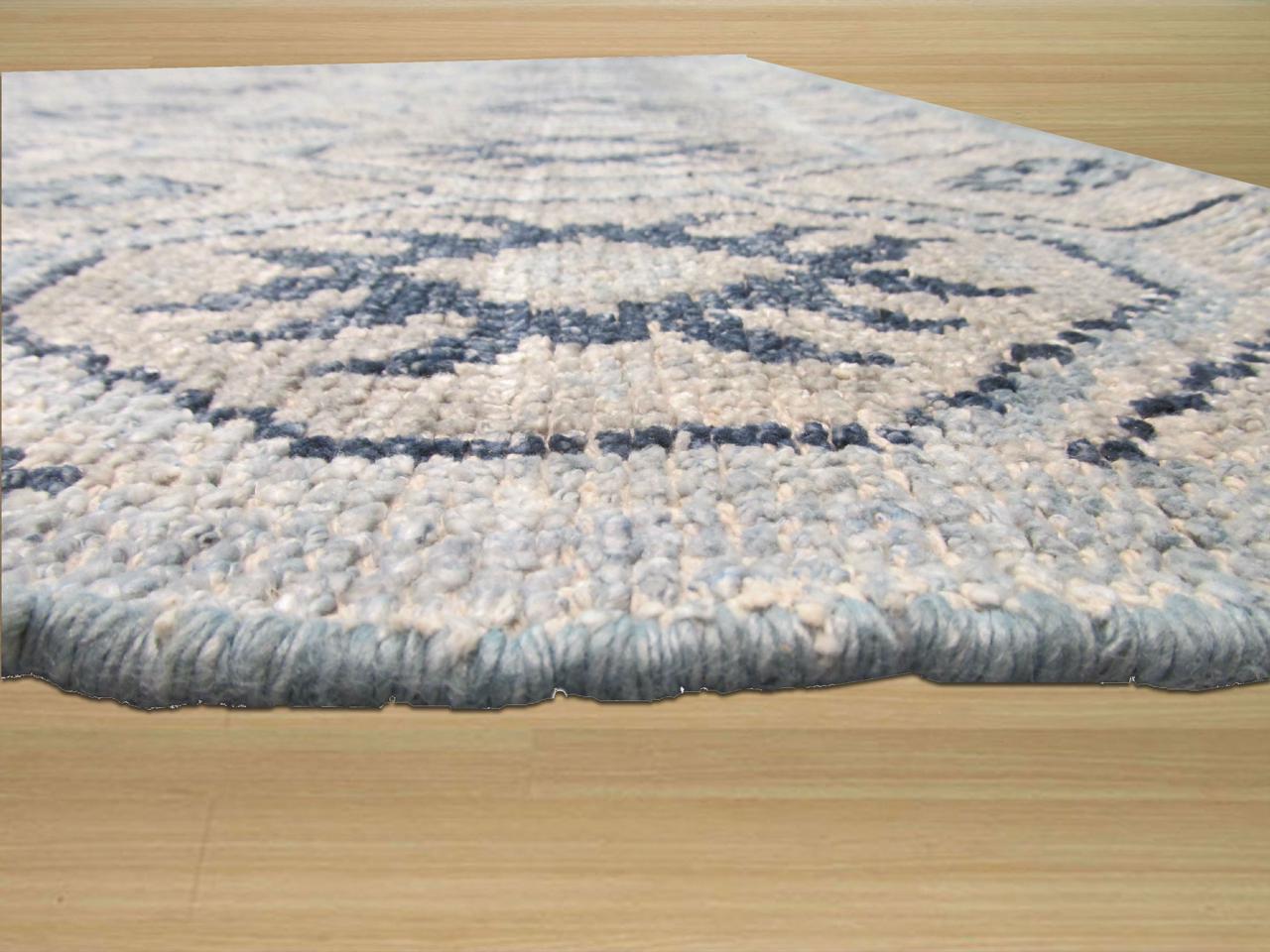 Ivory 8' x 10' EORC HL16IV8X10 Hand Knoted Wool Transitional High-Low Rug