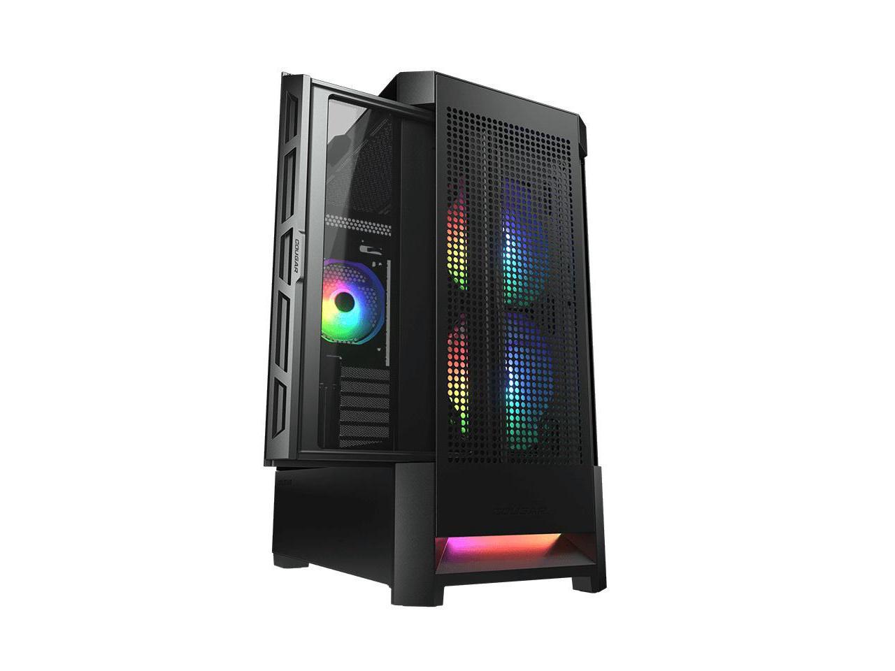 Cougar Airface RGB Black Mid Tower Computer Case with Mesh Front Panel ...