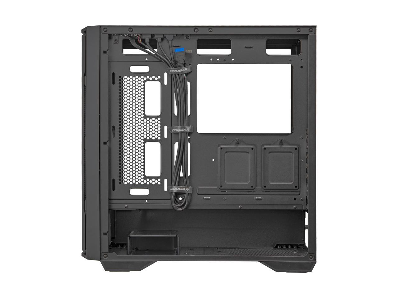 COUGAR Uniface S Black Mid Tower Gaming Case, 400mm GPU, Dual 360mm ...