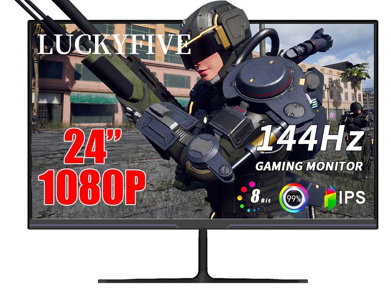 24 Inch Monitor Best Price LUCKYFIVE 24 Inch 1080P 144Hz FHD IPS Flat Gaming Monitor With 178