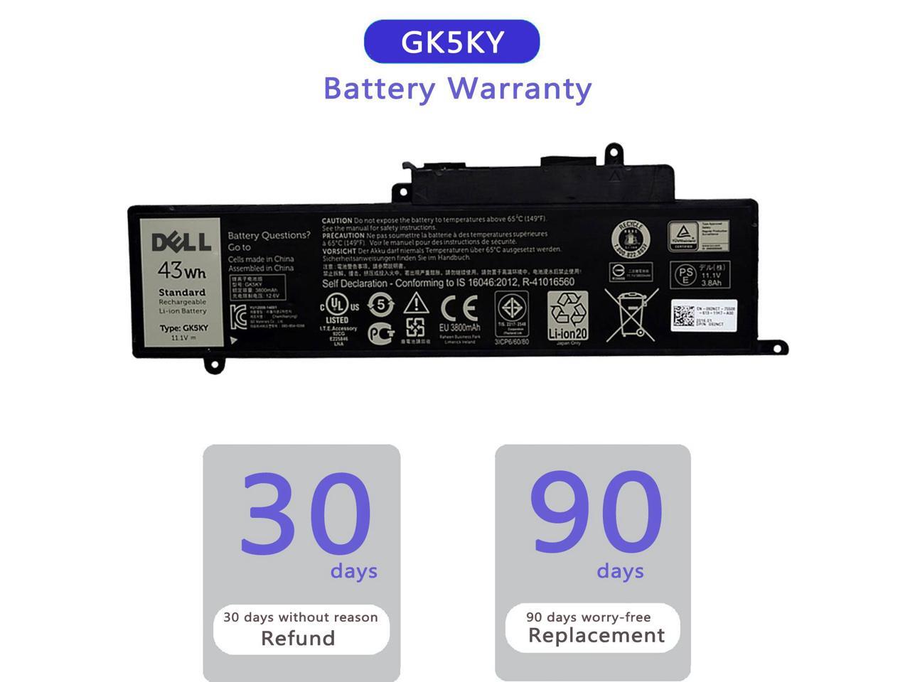 Genuine DELL GK5KY Laptop Battery for 