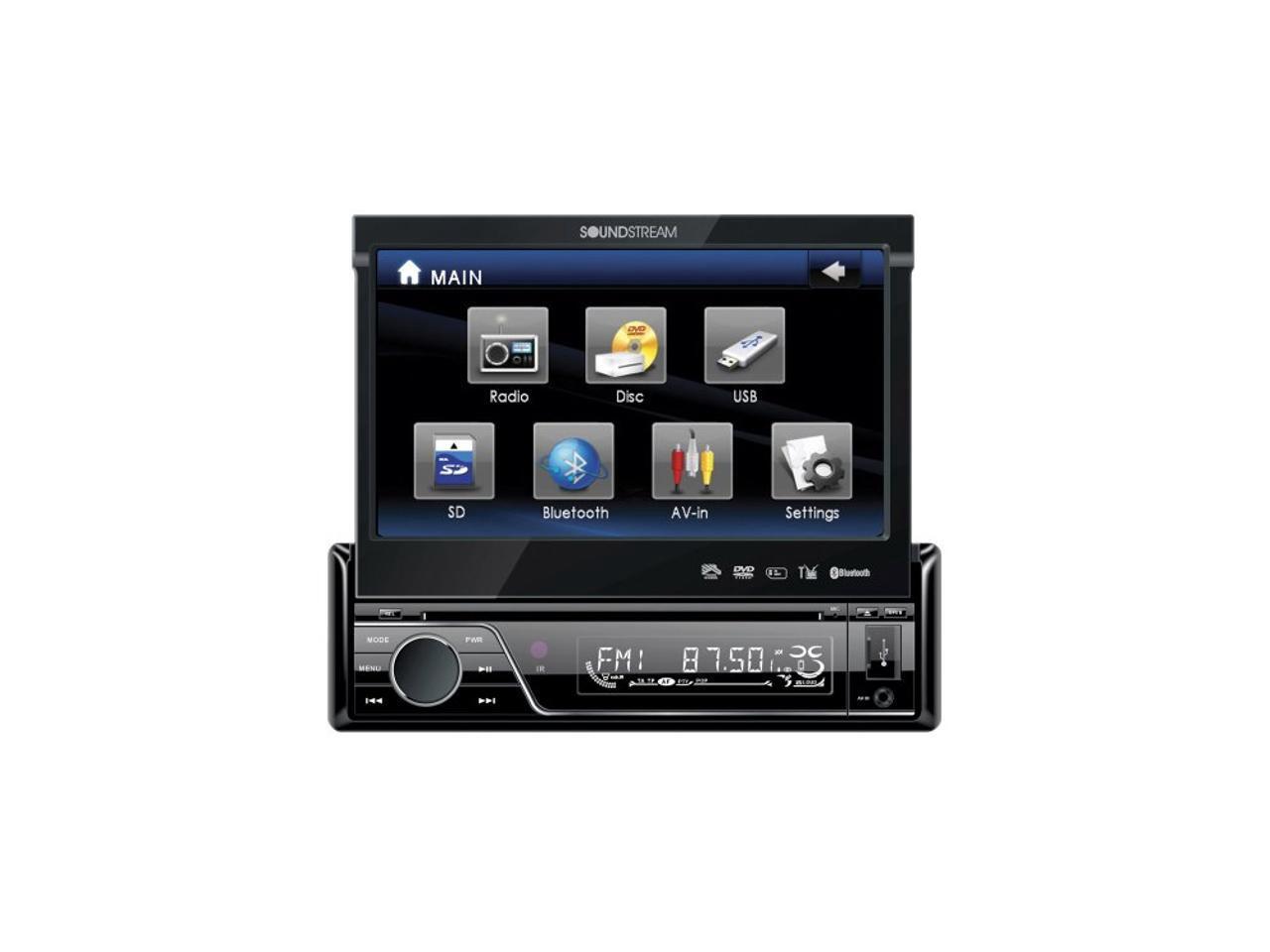 Soundstream VIR7830B SingleDin Bluetooth Car Stereo DVD Player with 7