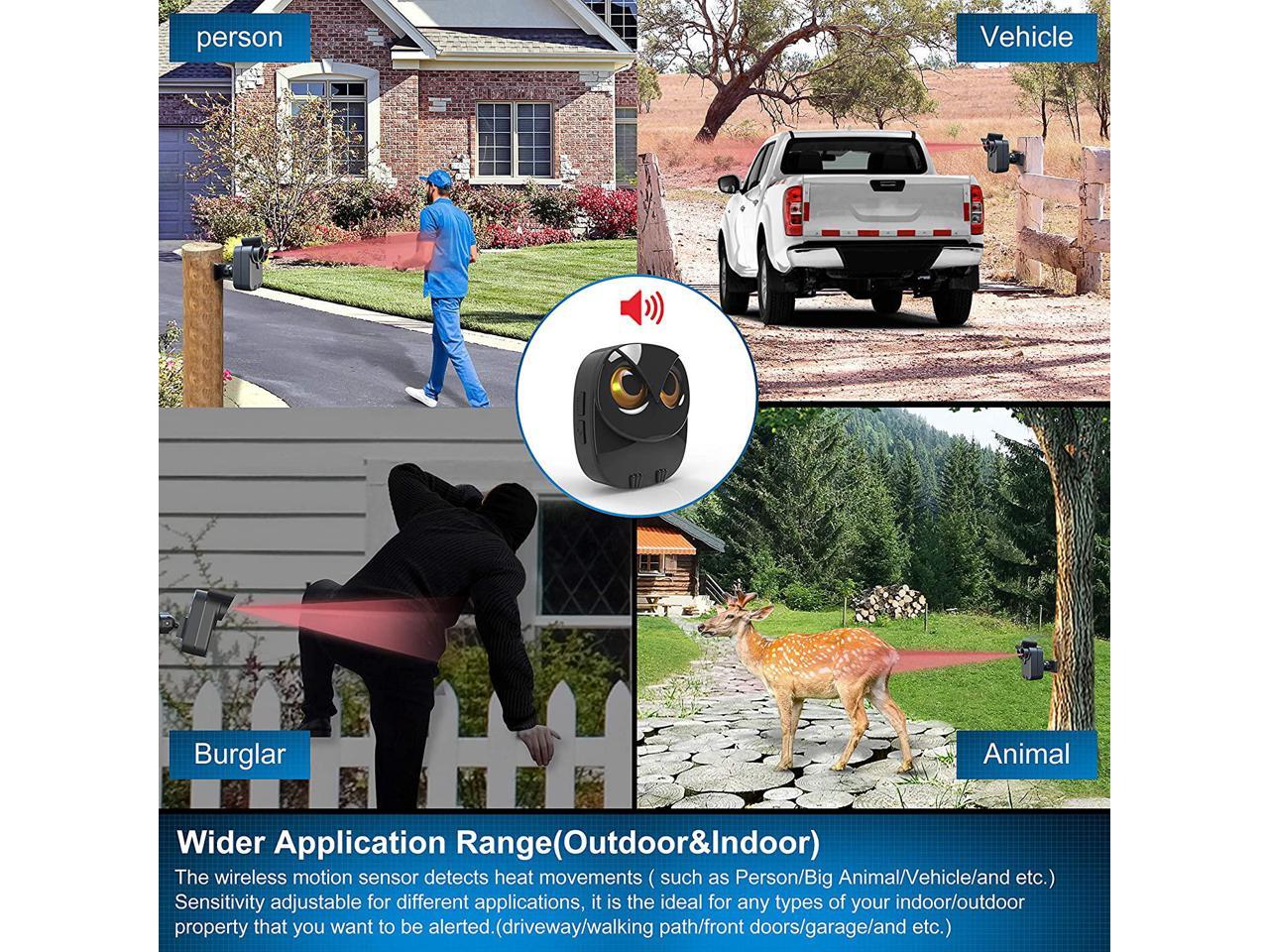 1/2 Mile Long Range Wireless Driveway Alarm Outdoor Weather Resistant Motion Sensor&Detector-Home&Office DIY Security Alert System-Monitor&Protect Outdoor/Indoor Property 1 Receiver and 1 Sensor 