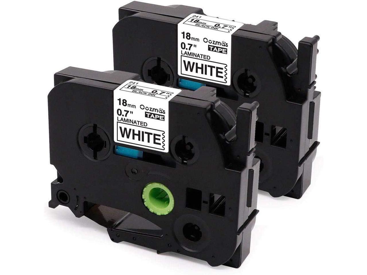 TZe241 TZ241 Black on White P-Touch Label Tape Compatible for Brother 18mm 3pk 
