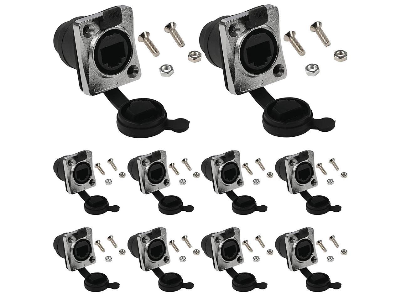 ANMBEST 10PCS Panel Mounting RJ45 IP65 Waterproof PCB Signal Panel Cat5/5e/6 8P8C Connector Ethernet LAN Cable Connector Double Head Coupler Adapter Female to Female with Waterproof/Dust Cap ANMBEST 10PCS Panel Mounting RJ45 IP65 Waterproof PCB Signal Panel Cat5/5e/6 8P8C Connector Ethernet LAN Cable Connector Double Head Coupler Adapter Female to Female with Waterproof/Dust Cap