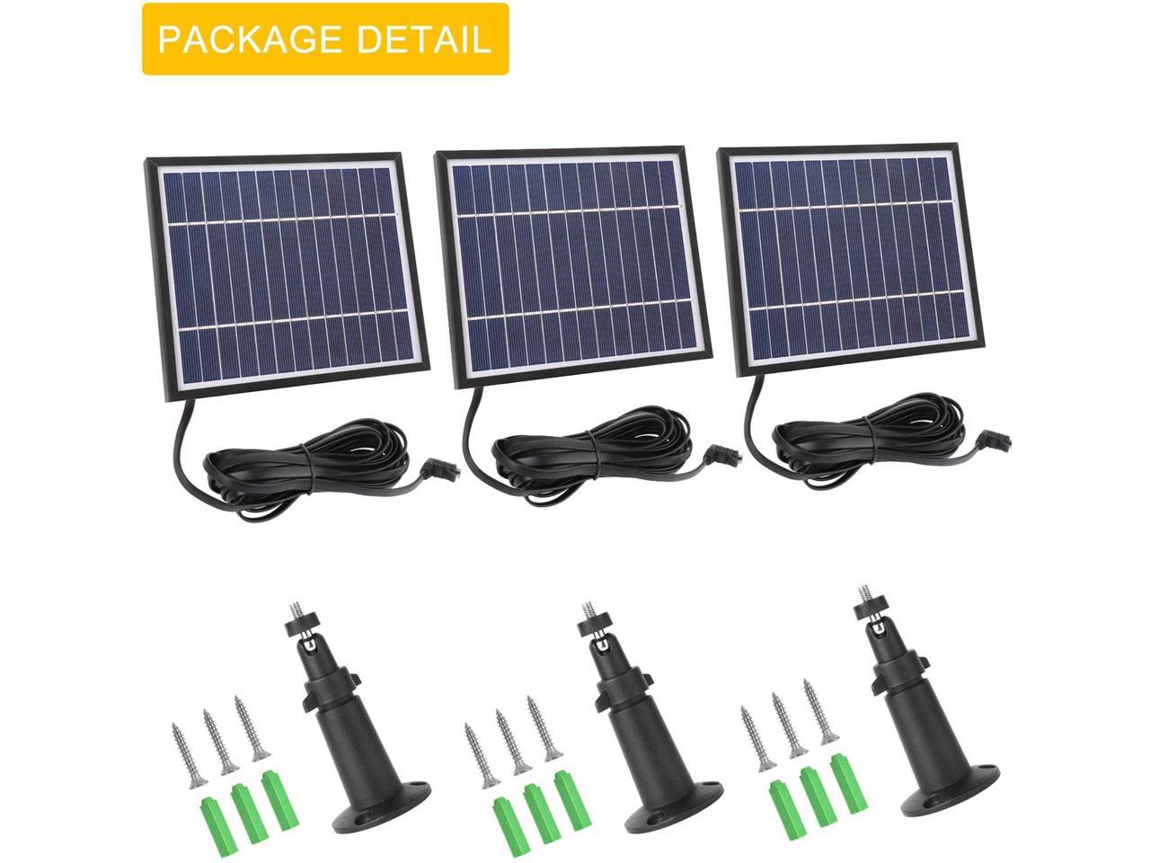 iTODOS 3 Pack Solar Panels Work for Arlo Pro 2 Camera Black 11.8Feet Power Cord and Adjustable Mount,NOT for Arlo Pro