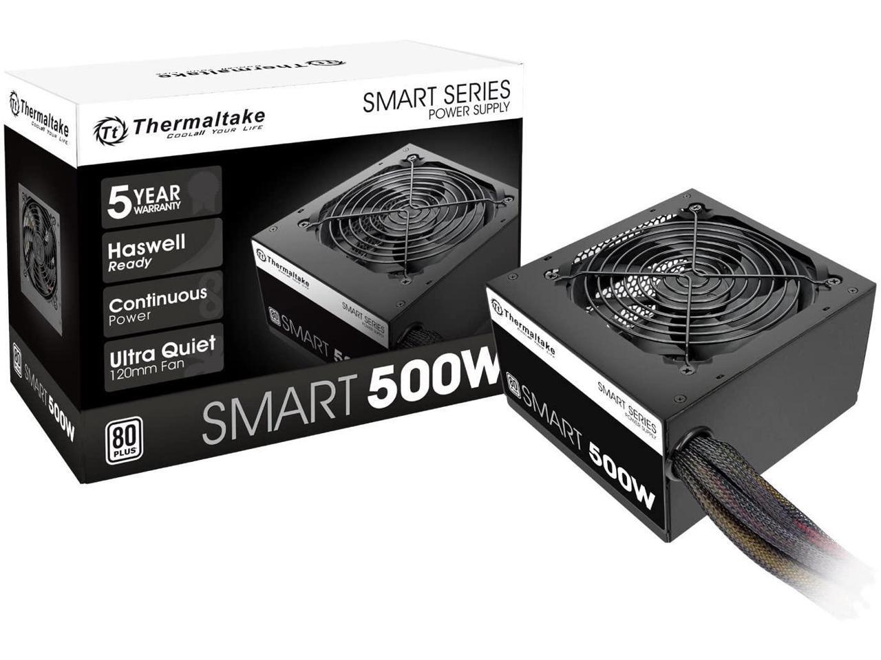 Thermaltake Smart Series 500W SLI/CrossFire Ready Continuous Power ATX 12V V2.3 / EPS 12V 80 PLUS Certified Active PFC Power Supply
