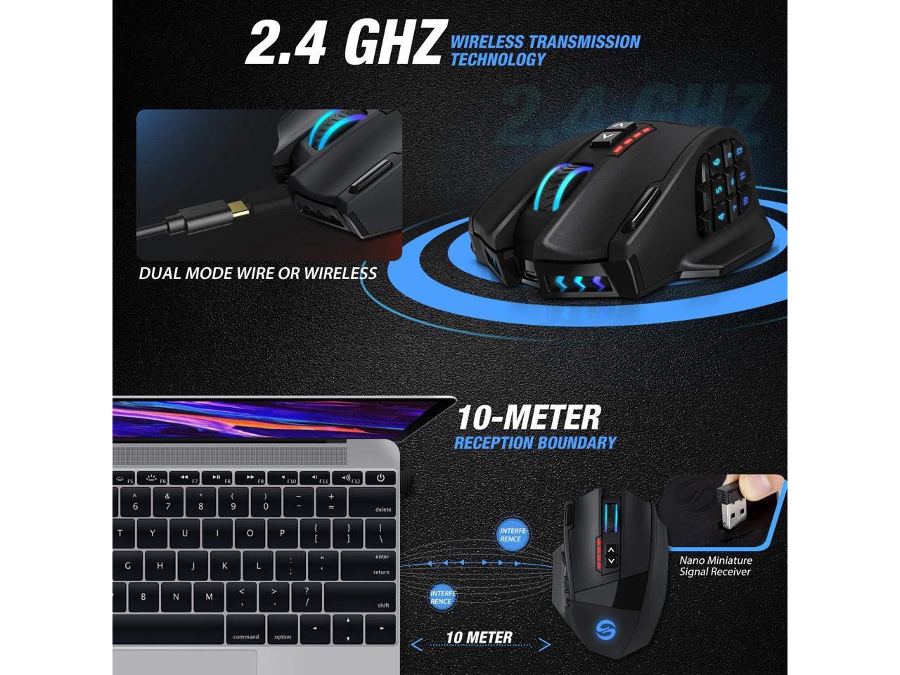 utechsmart venus pro rgb mmo wireless gaming mouse