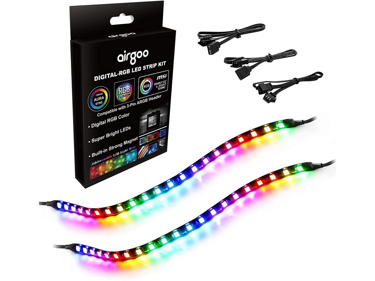 Led Strip Lights Kit RGB Gaming Addressable  ARGB for Mid Tower PC Case Gamer