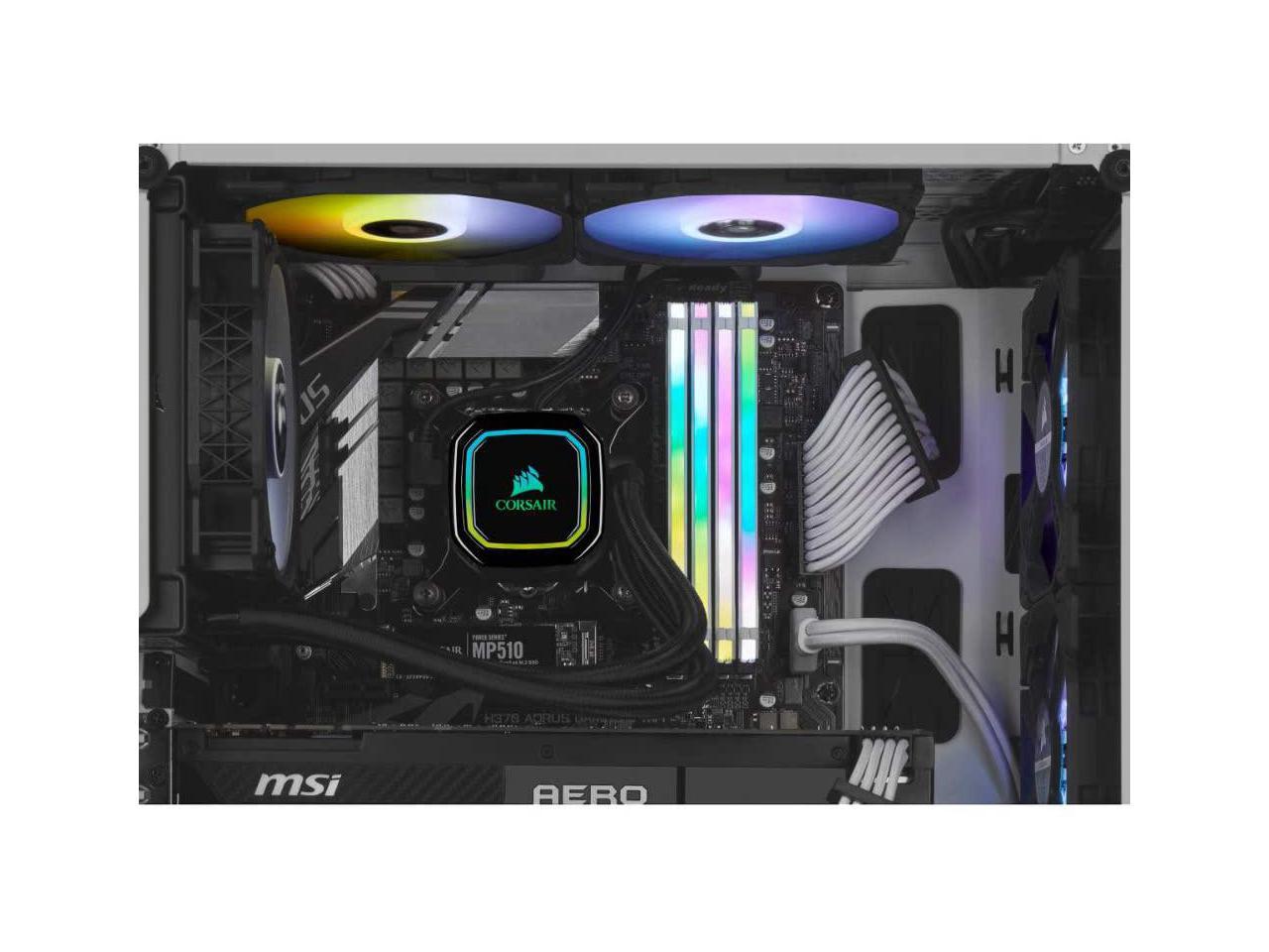 CORSAIR iCUE H60i RGB PRO XT, 120mm Radiator, Single 120mm PWM Fan ...