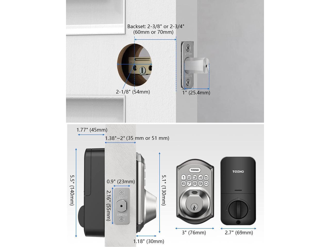 Fingerprint Door Lock - TEEHO Keyless Entry Door Lock with Keypad -  Electronic Deadbolt Keyed Entry - Front Door Lock Sets - Combination Door  Lock - 