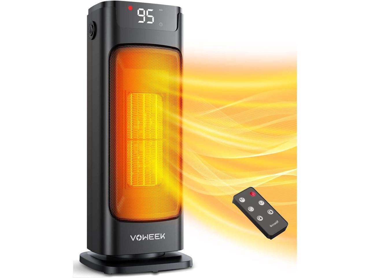 Voweek 16 Space Heater, 1500W 3S Heating Electric Heater for Indoor Use, 3  Modes, Overheat & Tip-Over Protection, 90° Oscillating, Remote,12H Timer Portable  Heater for Office Bedroom - Newegg.com