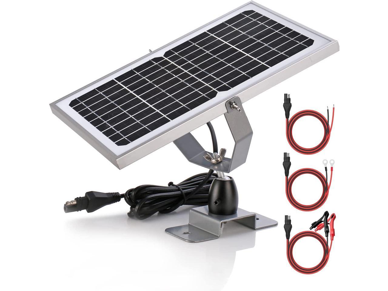 SOLPERK Solar Panel Kit 20W 12V, Solar Battery Trickle Charger Maintainer  Upgrade Controller Adjustable Mount Bracket for Boat Car RV Motorcycle M 