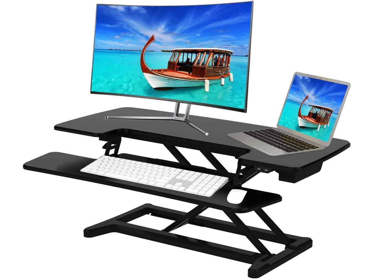 infinity height adjustable sit stand computer desk