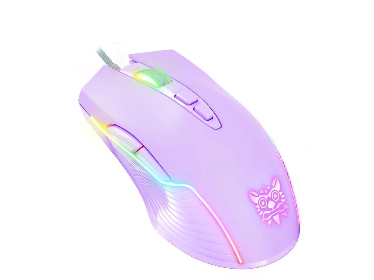 NewStyp Cute RGB 6400 DPI Wired Gaming Mouse Breathing LED Optical USB