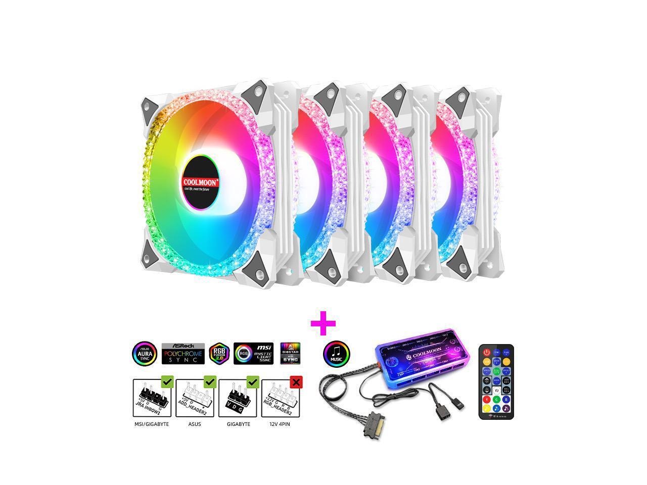 NewStyp 5V 3Pin ARGB Fans PC CPU Cooler Water Cooling 120mm Replace Computer Case Cooling RGB