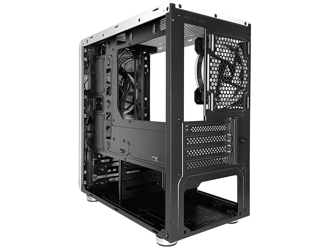 Apevia PRODIGY-BK Micro-ATX Gaming Case with 1 x Tempered Glass Panel ...