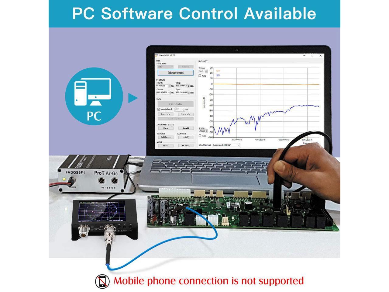 NanoVna SAA-2N VNA Antenna Analyzer,SEESII 50KHz -3GHz Vector Network ...