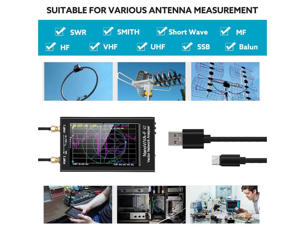 50KHz-1000MHz NanoVNA-F 4.3" LCD Display Vector Network Analyzer HF VHF UHF Q6Y5 